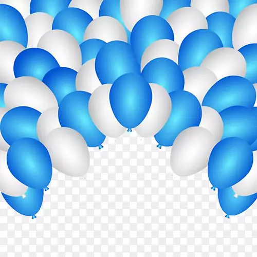 蓝白气球团