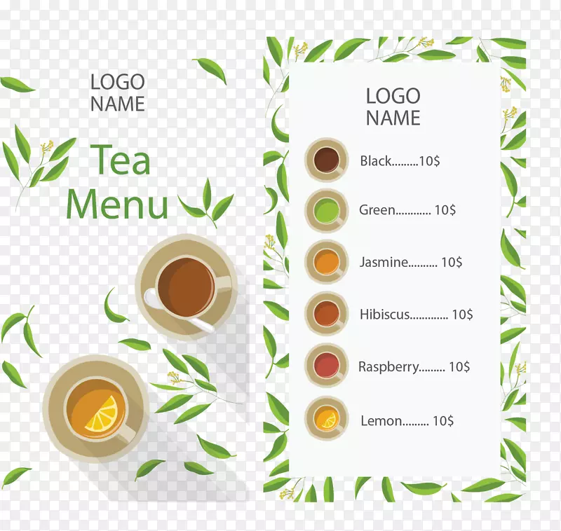 夏季品茶茶叶菜单
