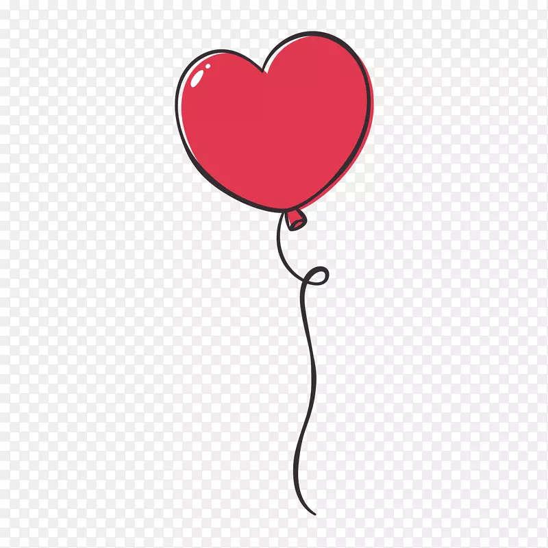 红色的爱心气球免抠素材
