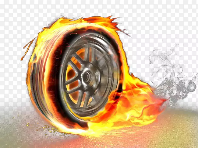 有质感的火焰轮胎元素