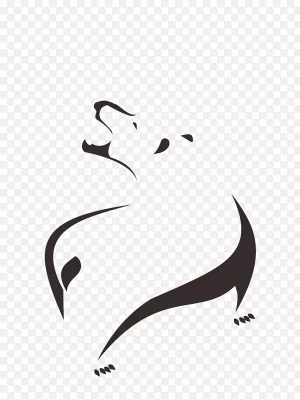 回头霸气逼人熊剪影