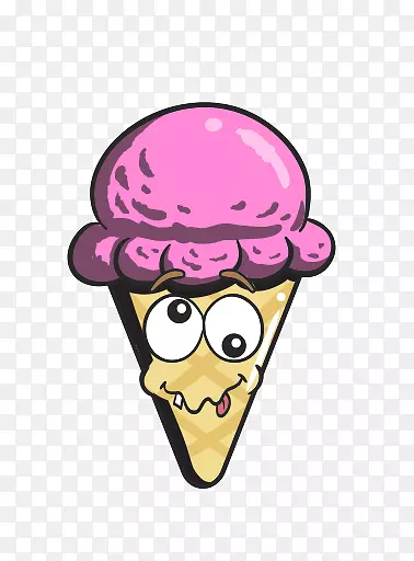 卡通锥奶油表情符号冰蛋卷冰淇凌