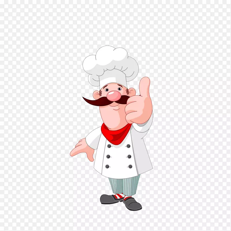 卡通点赞的男厨师素材