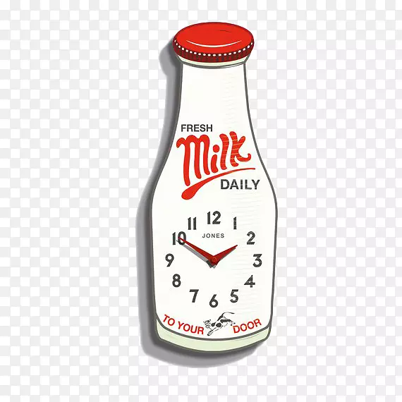 卡通时钟牛奶瓶