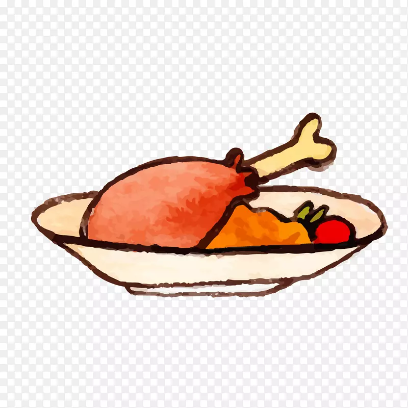 水彩手绘鸡肉食物设计