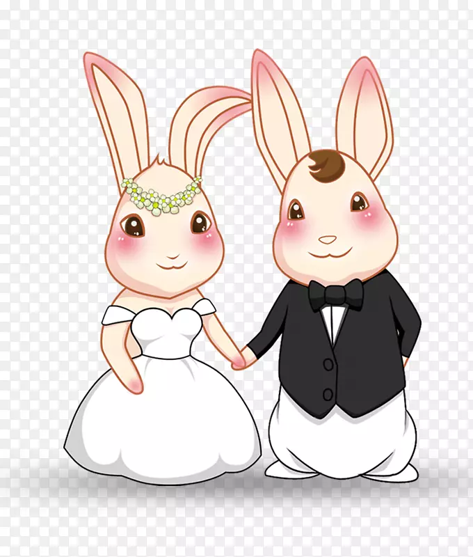 结婚卡通兔形象