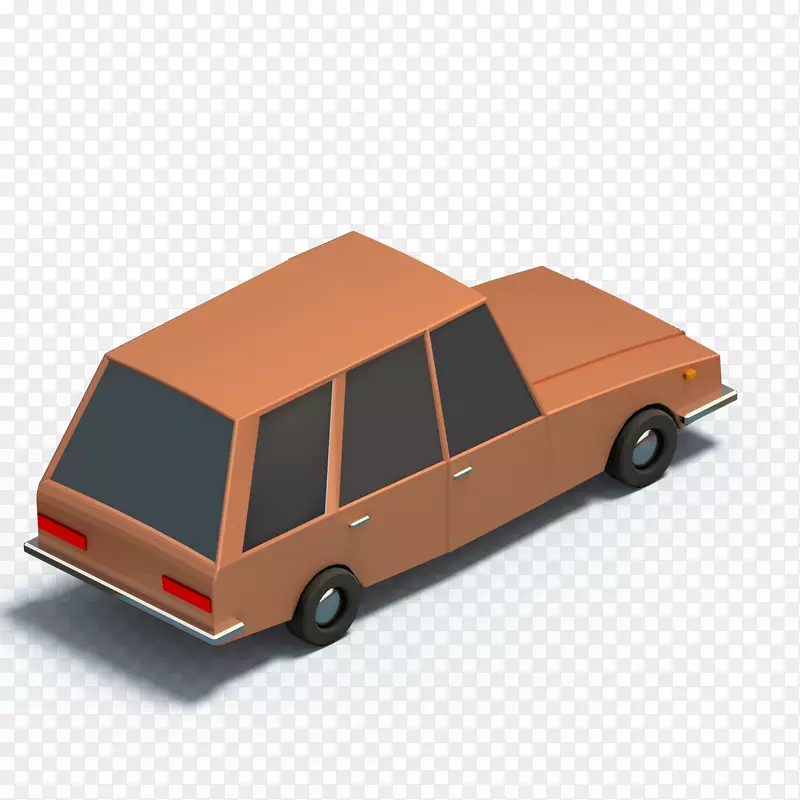棕色SUV的背面模型