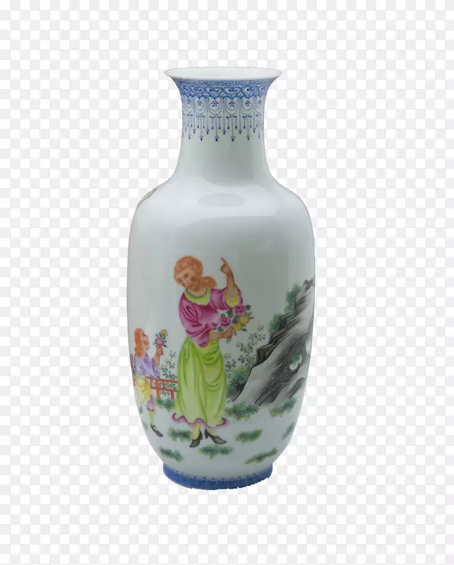 古代青花复古瓷瓶