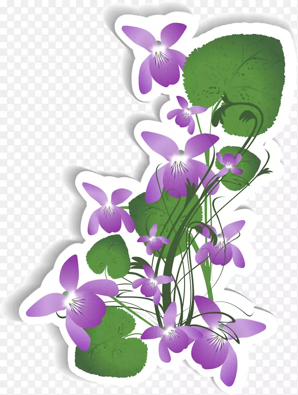 美丽紫色紫罗兰贴纸
