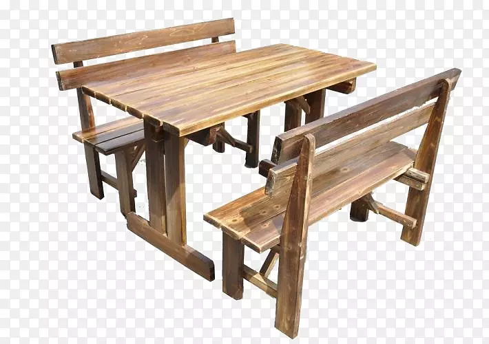 碳化木快餐桌椅