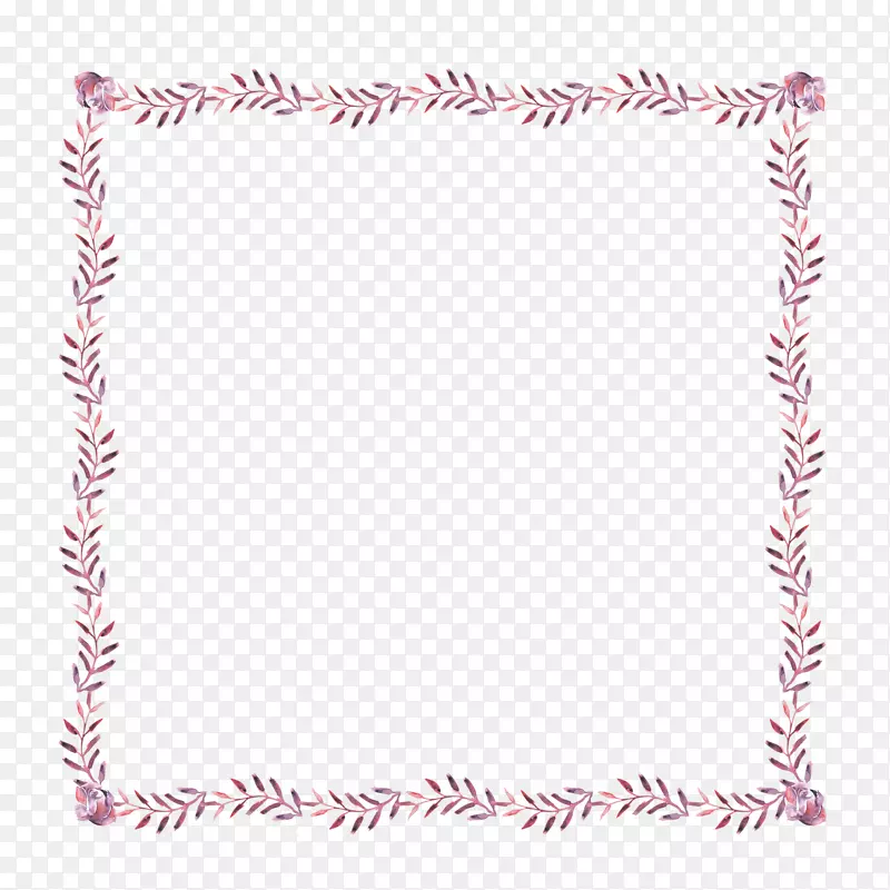 方形小紫色叶子的边框