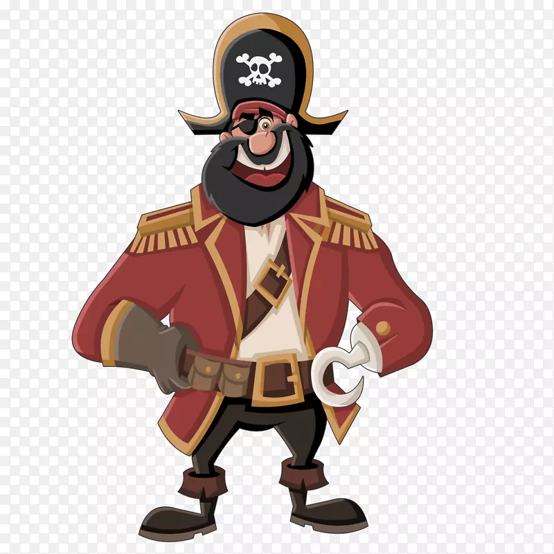 面带笑容的海盗船长设计