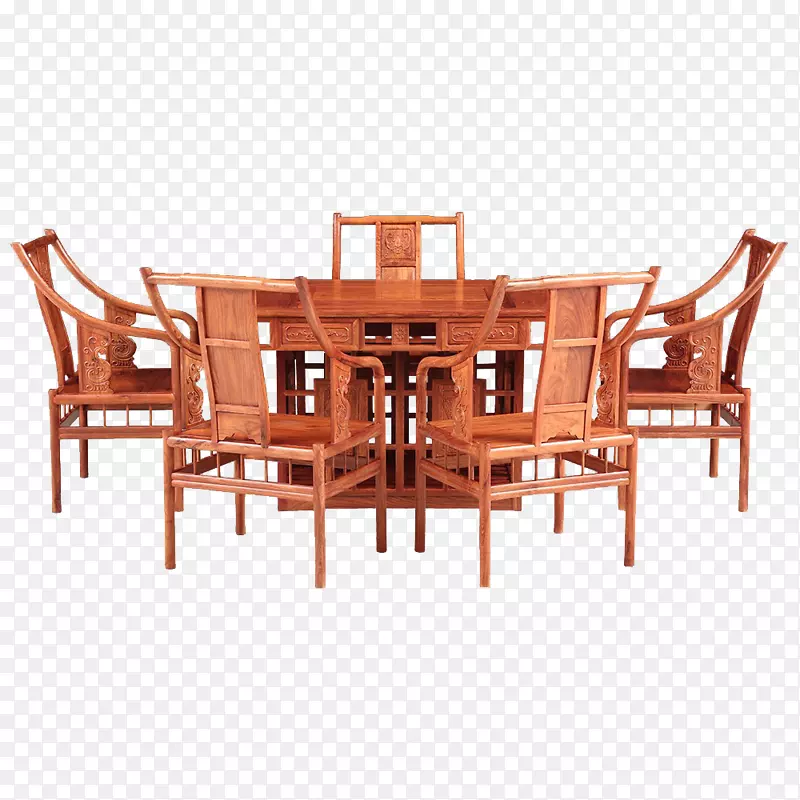 实物红木家具餐桌餐椅