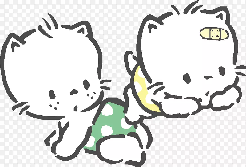 两只卡通小猫咪