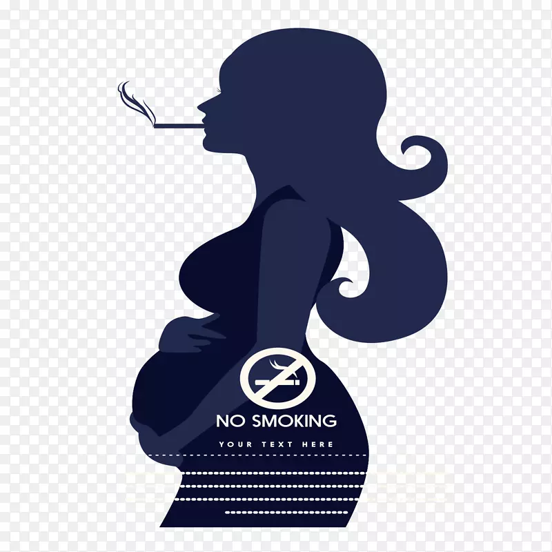 怀孕期间禁止吸烟卡通