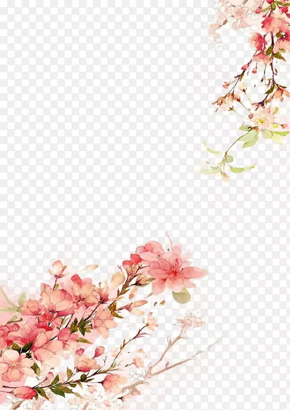 唯美古风水彩插画
