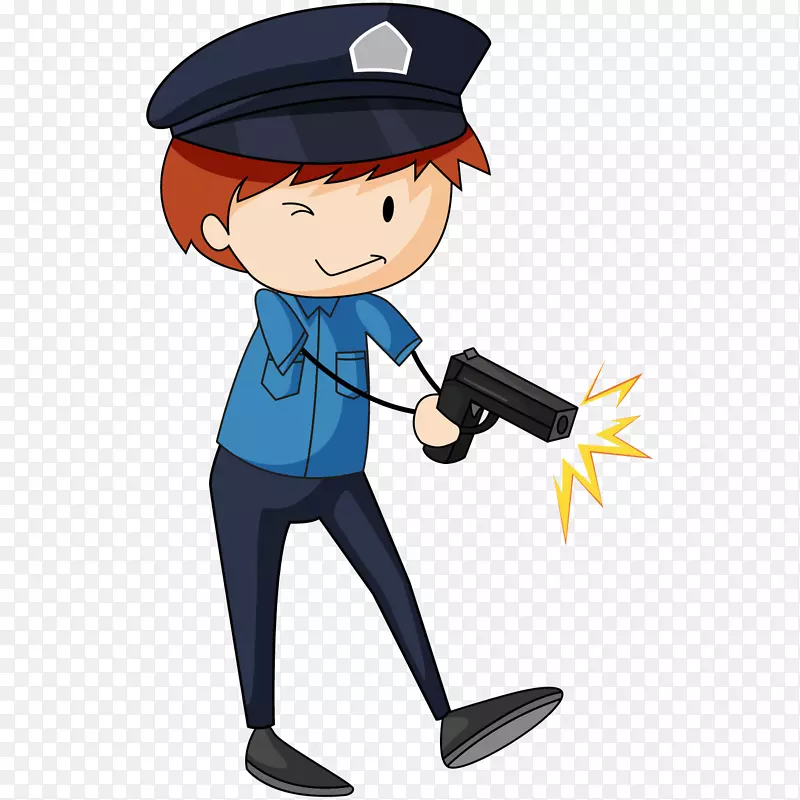 卡通版拿枪的警察PNG图片素材下载_图片编号yvwkgwaq-免抠素材网