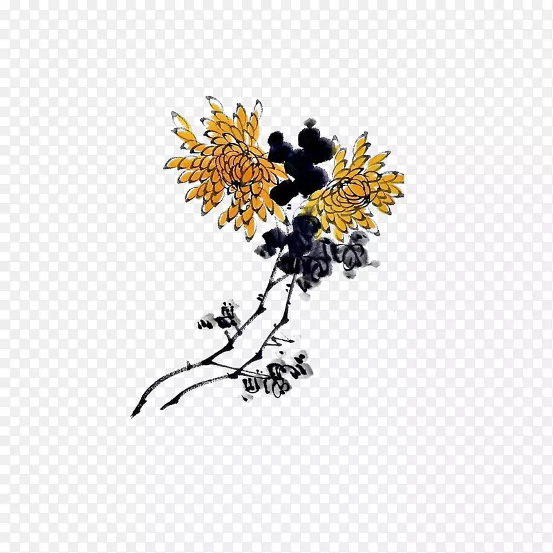 手绘彩色传统画