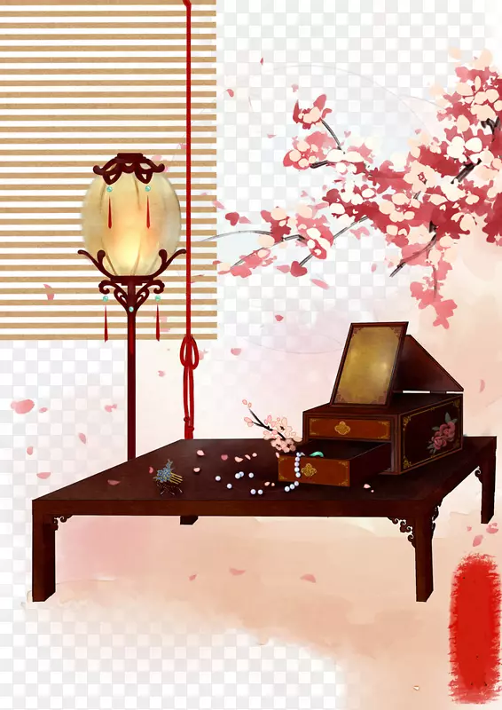 唯美古风水彩插画PNG图片素材下载_图片编号ykvodneq-免抠素材网