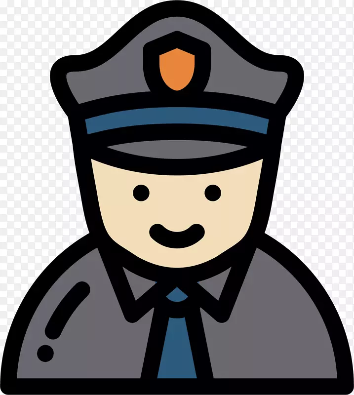 卡通图标小警察