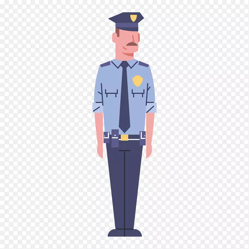 站立的卡通男警察