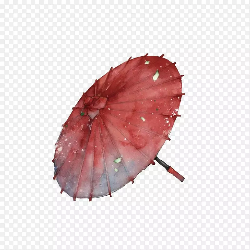 中国风 水彩 手绘 雨伞