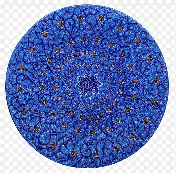 蓝色花纹瓷盘