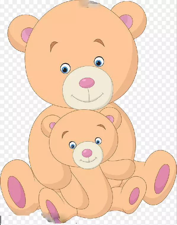 小熊母亲抱着小小熊