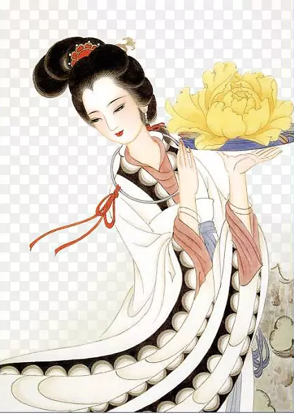 手绘唐代仕女画像
