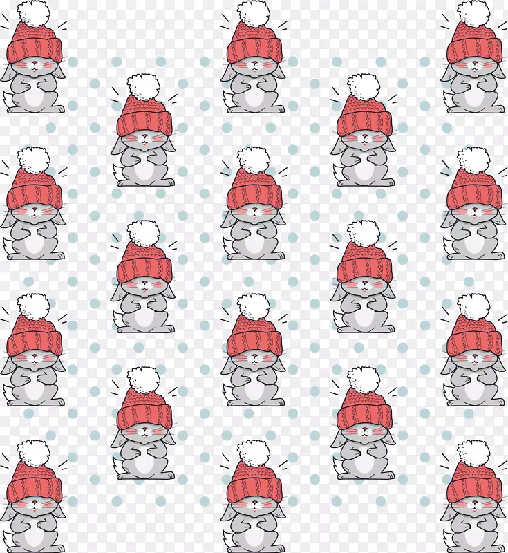 矢量红帽子兔子