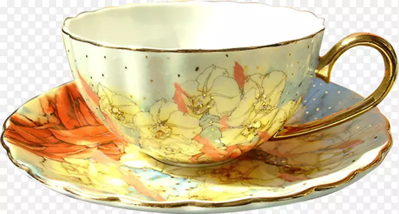 花纹陶瓷杯