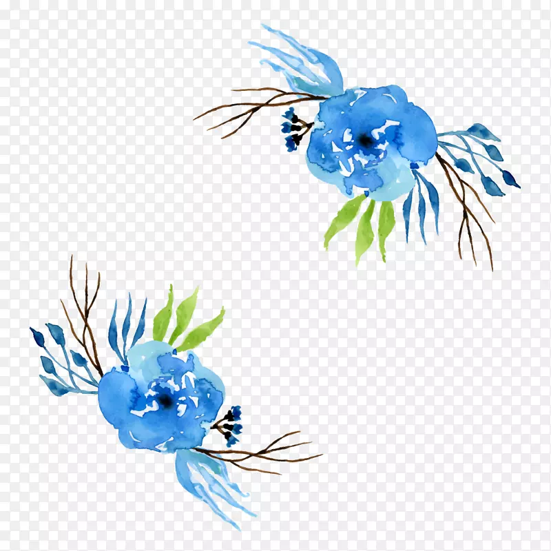 春天淡蓝色植物花朵插图