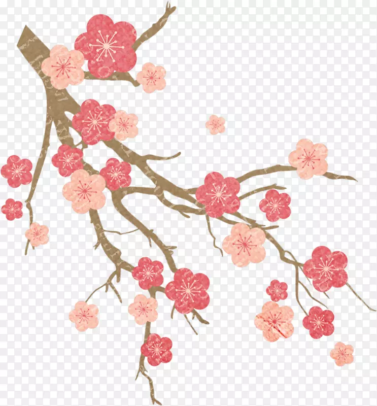粉色中国风花枝植物