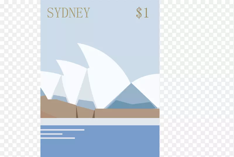卡通旅游城市邮票悉尼素材