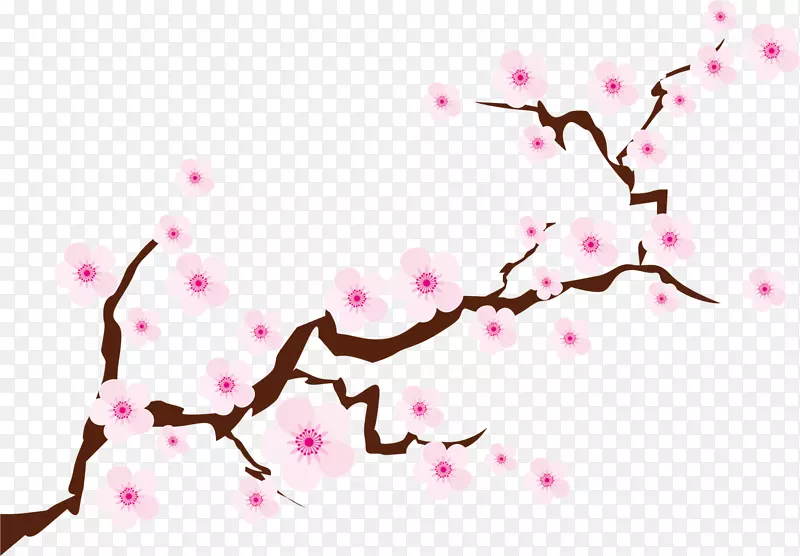 粉色中国风花枝植物