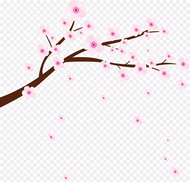粉色中国风桃花花枝