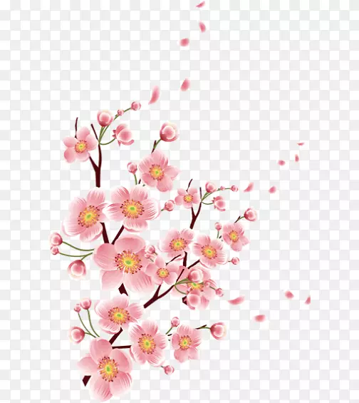 粉色中国风新年桃花