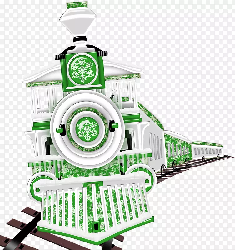 一脸绿色的行驶的火车