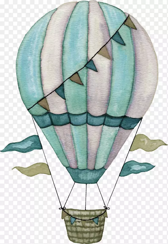 卡通手绘彩色的降落伞