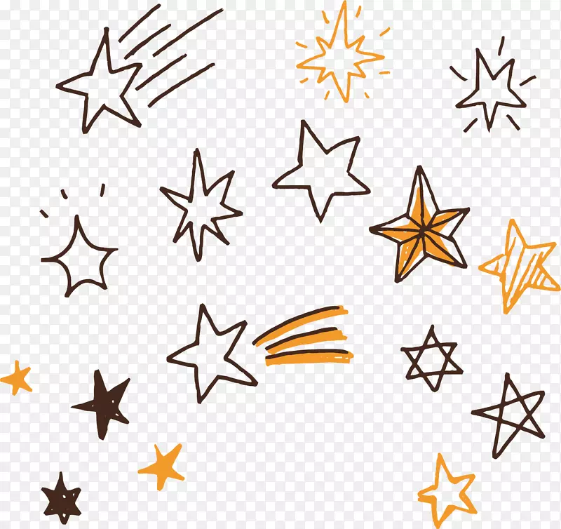 手绘卡通星星花纹