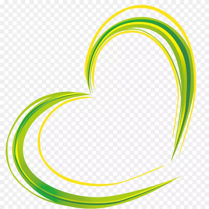 绿色线条绘制心形