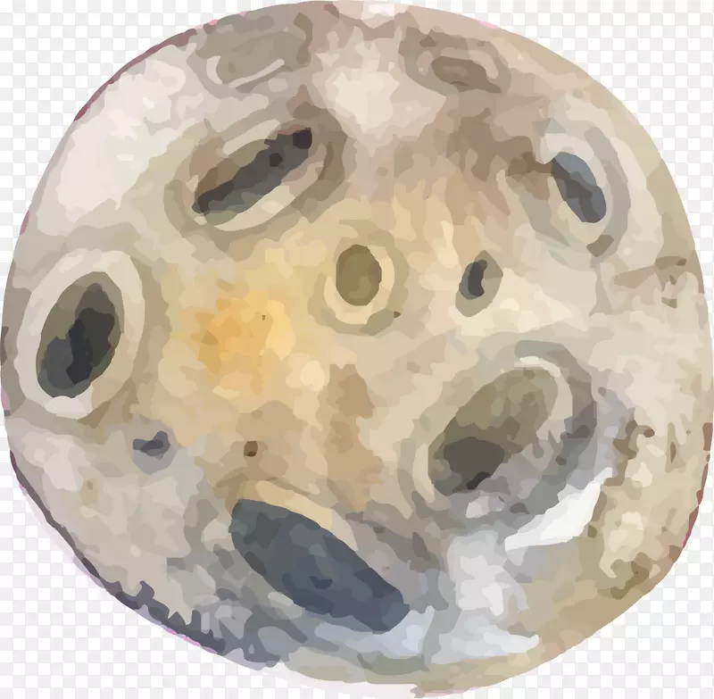水彩手绘月球表面