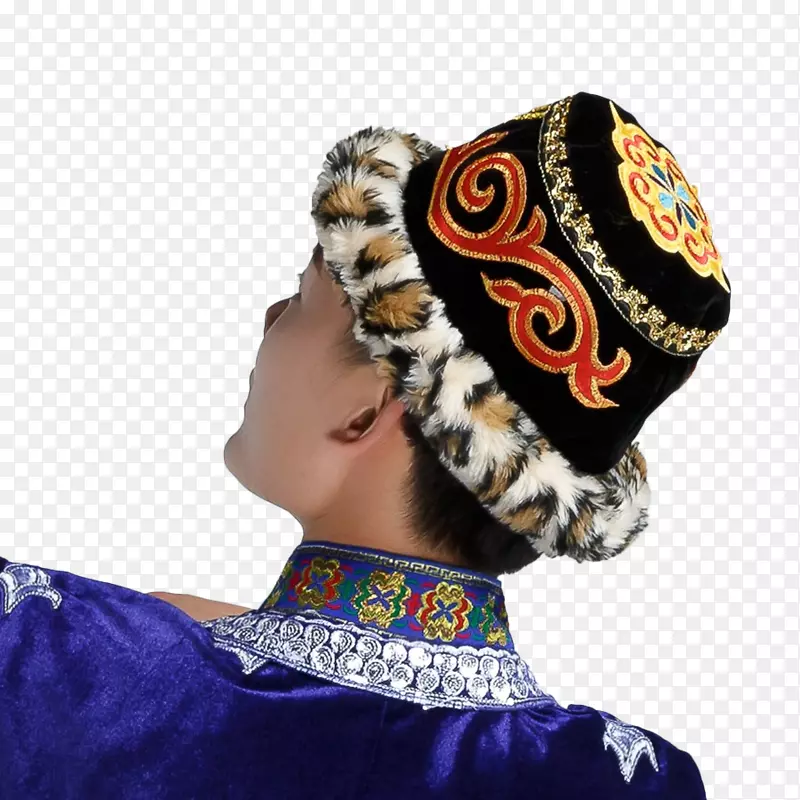 新疆维吾尔族男士豹纹帽