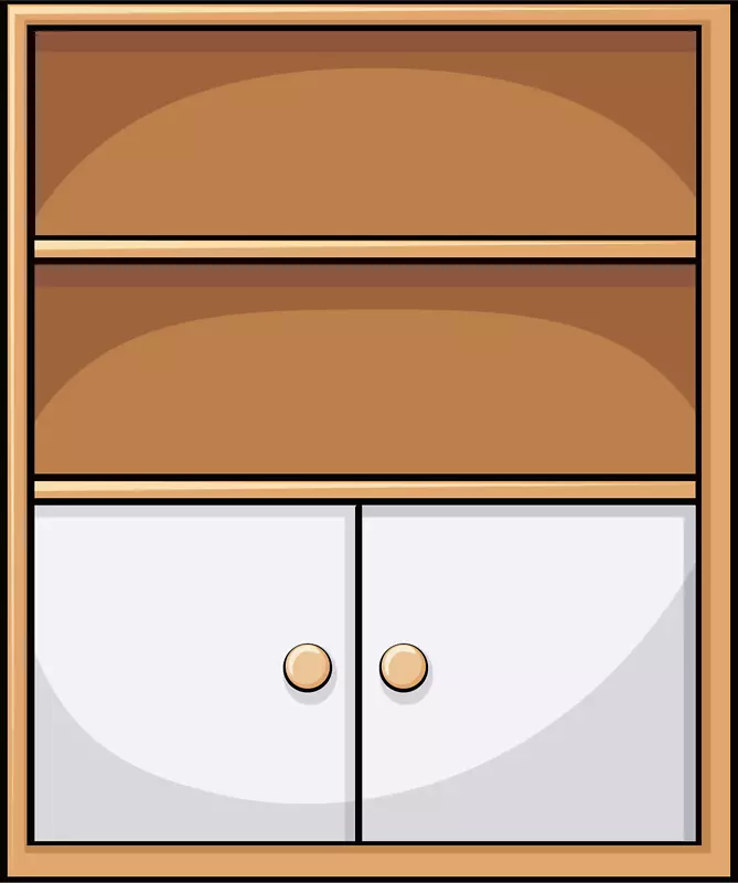 矢量图水彩棕色柜子