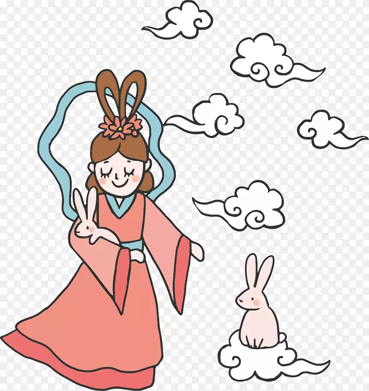 抱着兔子的嫦娥