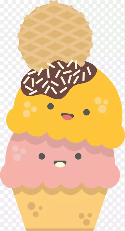 卡通可爱甜筒冰淇淋免抠png装饰