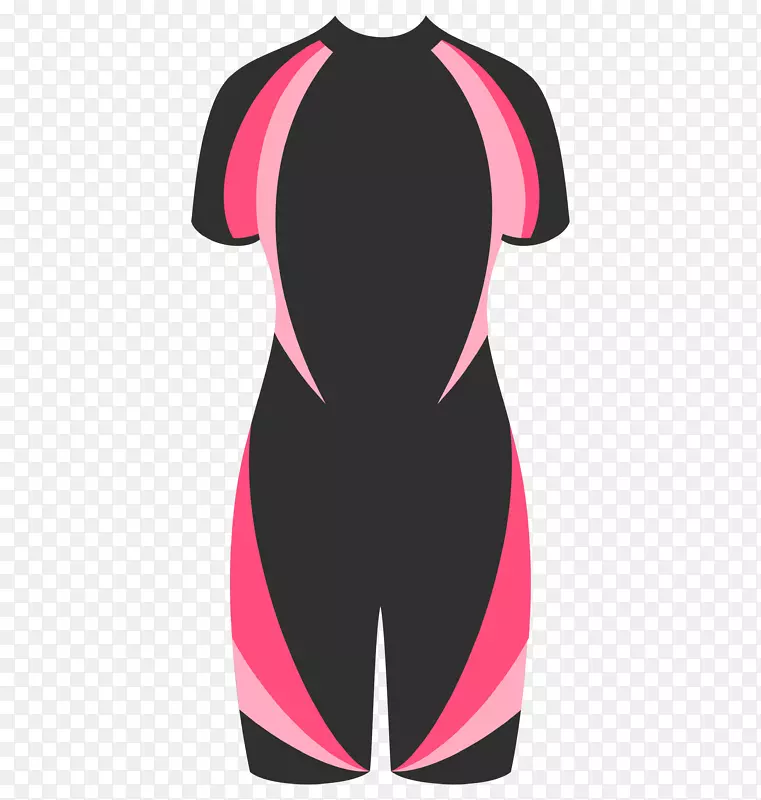 女士健身泳衣手绘图