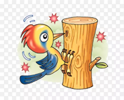 啄木鸟和木头