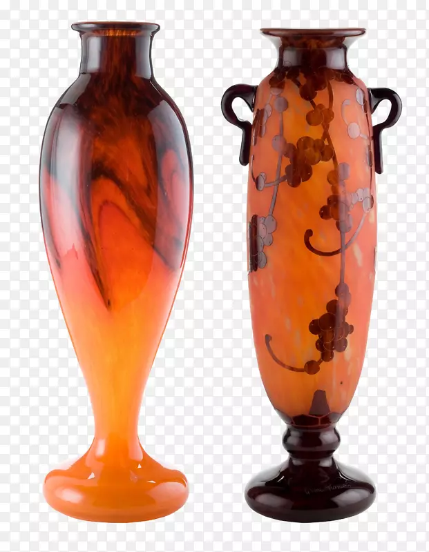 琥珀色陶瓷花瓶抠图