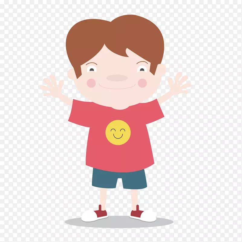 张开双手的小男孩